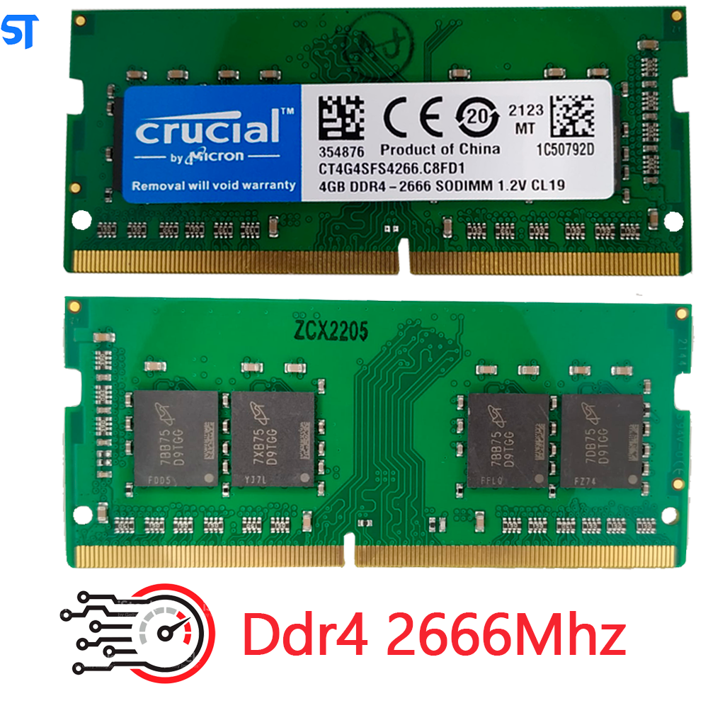 Memória Ram Notebook 4GB DDR4 2666Mhz Crucial